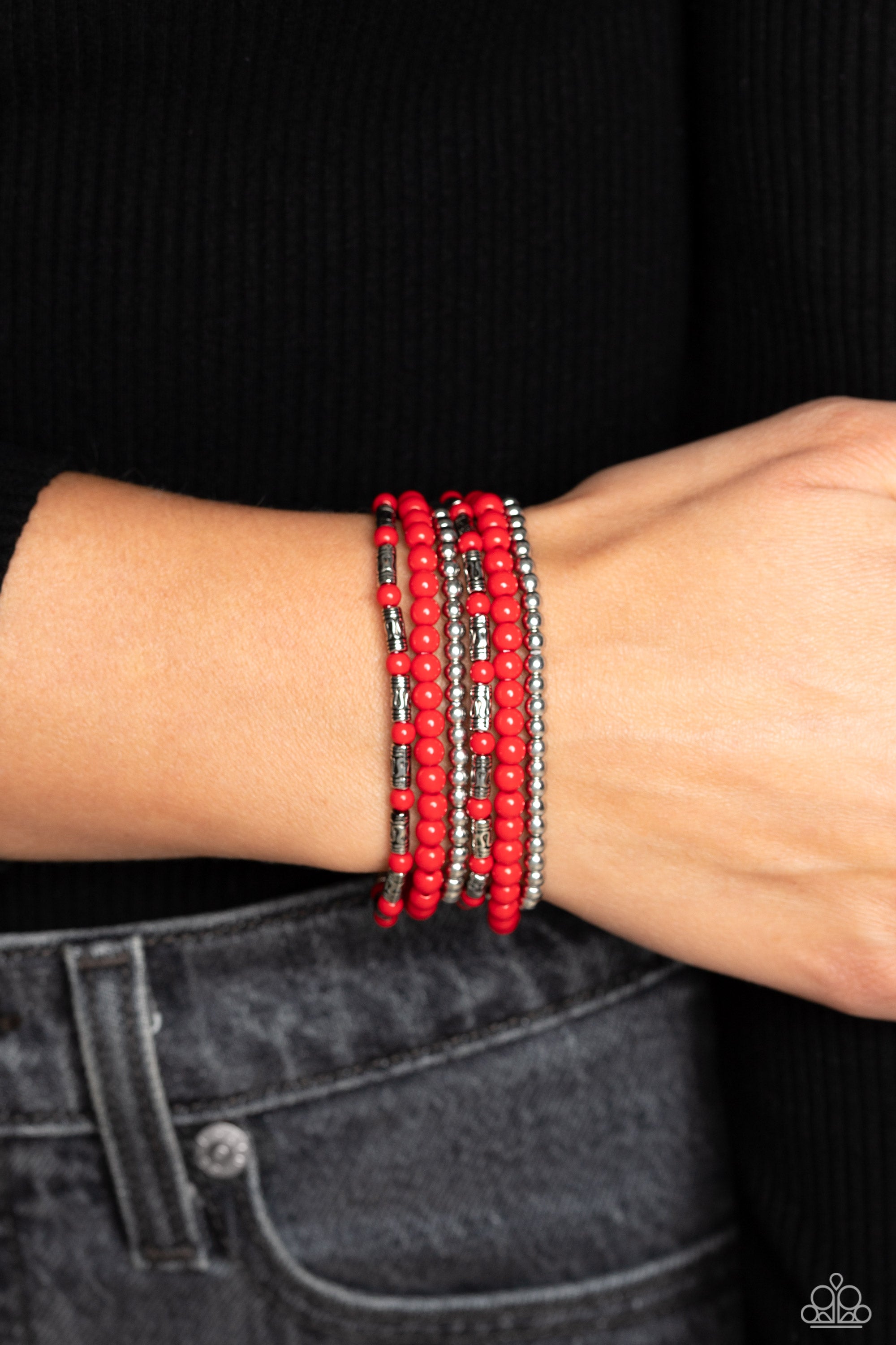 Mythical Magic - Red Paparazzi Bracelet (PZ-5386)
