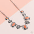 Textured Trailblazer - Orange Paparazzi Necklace (PZ-3845)