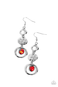 Marble Montage - Red Paparazzi Earring (5053)