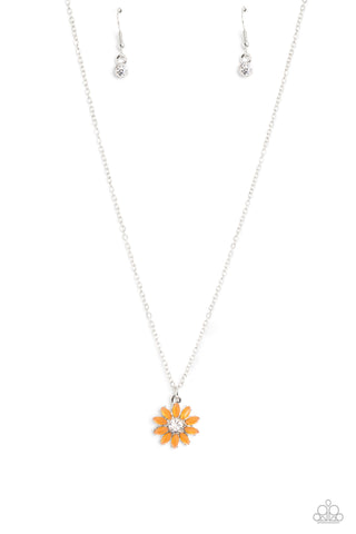 Daisy Diva - Orange Paparazzi Necklace (#2167)