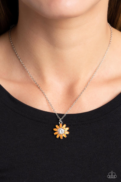 Daisy Diva - Orange Paparazzi Necklace (#2167)