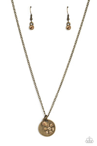 Dandelion Delight - Brass Paparazzi Necklace (#5243)