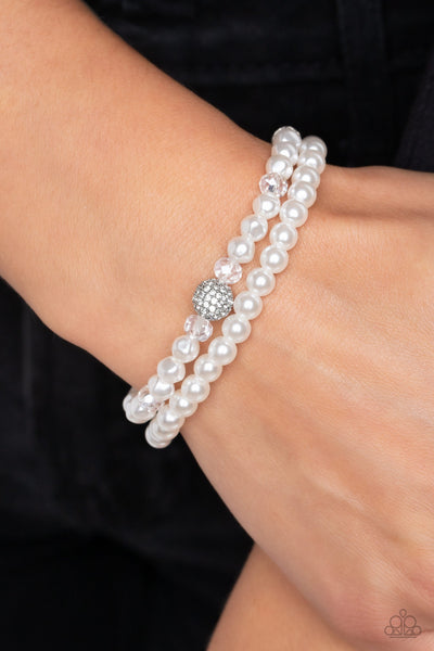 Countess Cutie - White Paparazzi Bracelet (#1584)