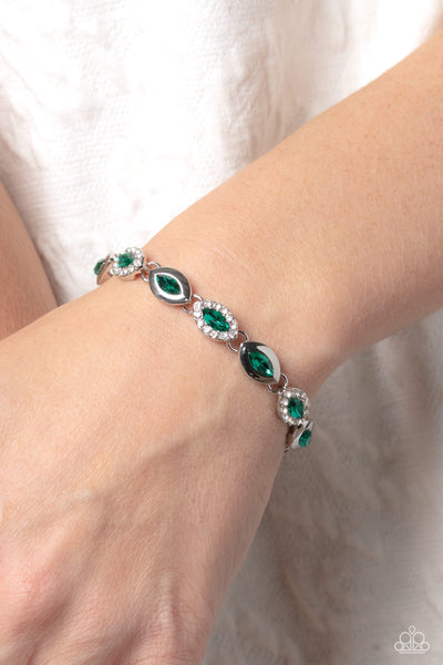 Some Serious Sparkle - Green Paparazzi Bracelet (#1444)