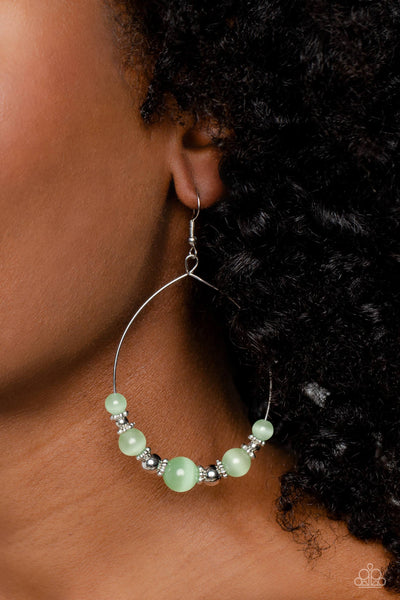 Cats Eye Charisma - Green Paparazzi Earring (#1406)