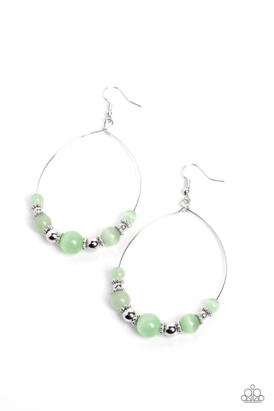 Cats Eye Charisma - Green Paparazzi Earring (#1406)