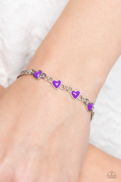 Smitten Sweethearts - Purple Paparazzi Bracelet (#1948)