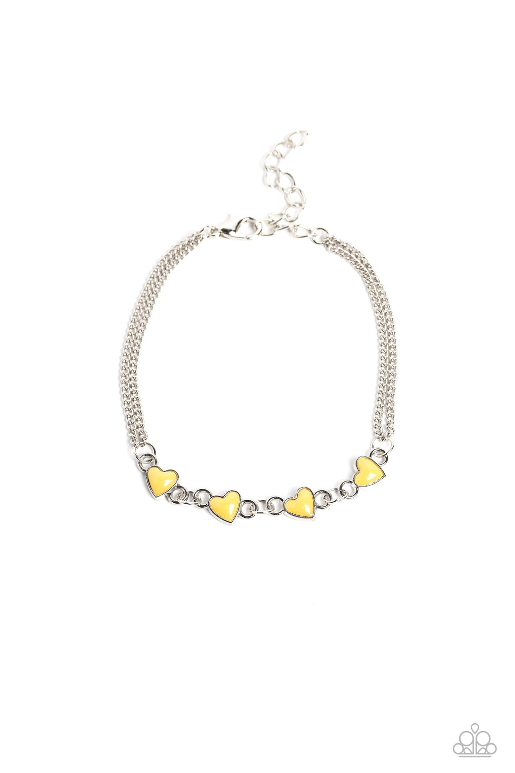 Smitten Sweethearts - Yellow Paparazzi Bracelet (PZ-268)