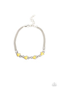 Smitten Sweethearts - Yellow Paparazzi Bracelet (PZ-268)