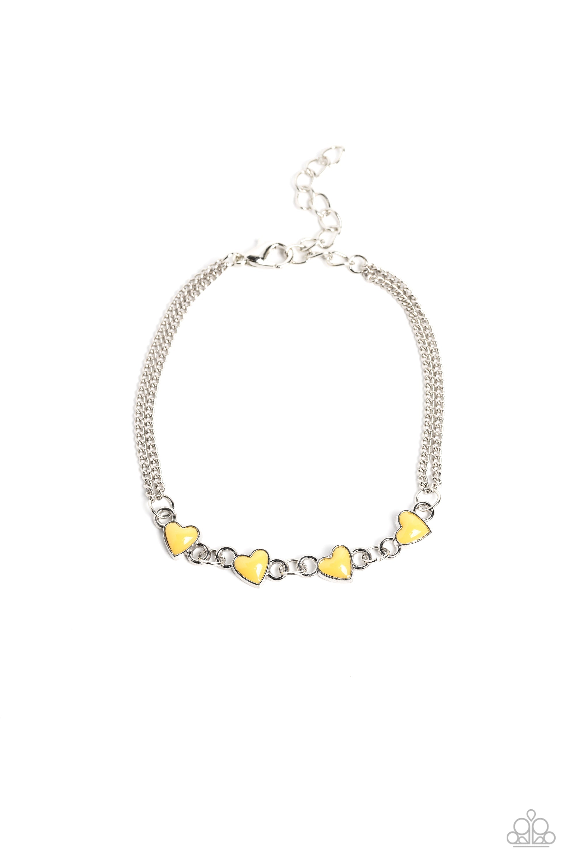 Smitten Sweethearts - Yellow Paparazzi Bracelet (PZ-268)