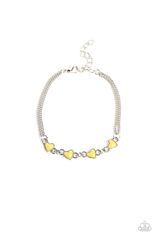 Smitten Sweethearts - Yellow Paparazzi Bracelet (268)