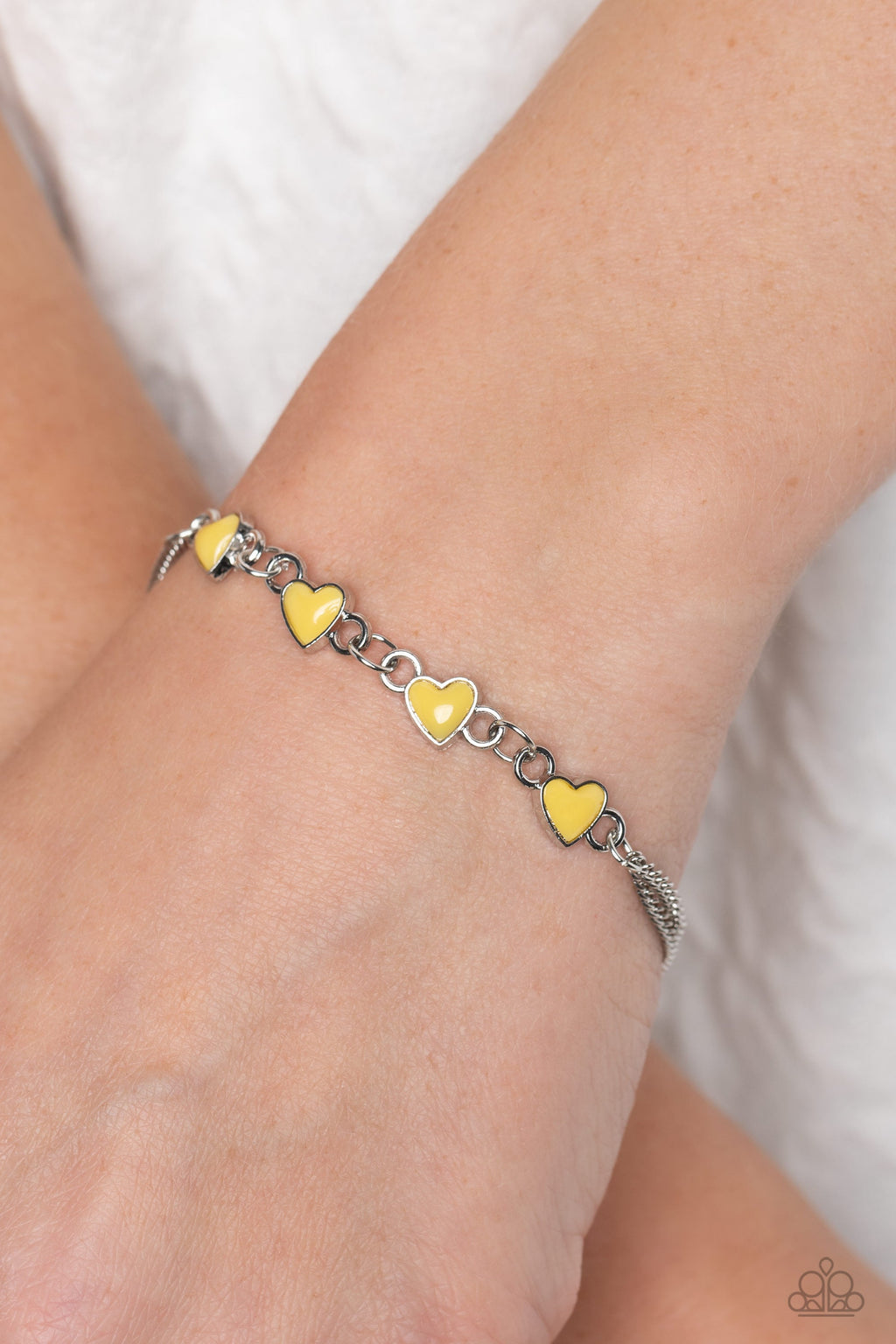 Smitten Sweethearts - Yellow Paparazzi Bracelet (PZ-268)
