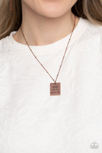 Mama MVP - Copper Paparazzi Necklace (#5299)