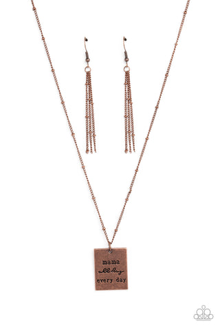 Mama MVP - Copper Paparazzi Necklace (#5299)