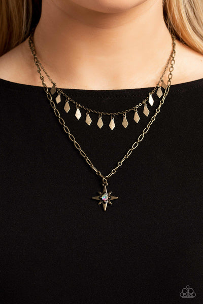 The Second Star To The LIGHT - Brass Paparazzi Necklace