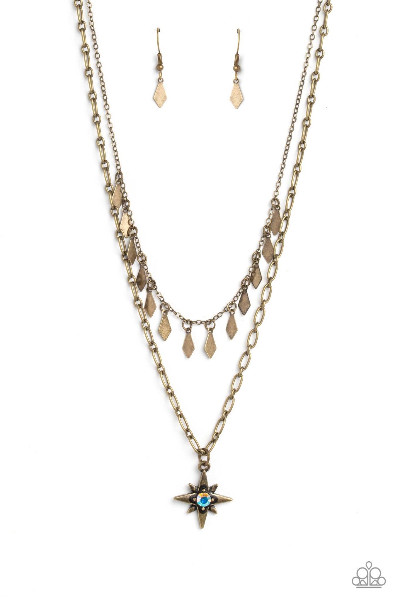 The Second Star To The LIGHT - Brass Paparazzi Necklace