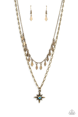 The Second Star To The LIGHT - Brass Paparazzi Necklace