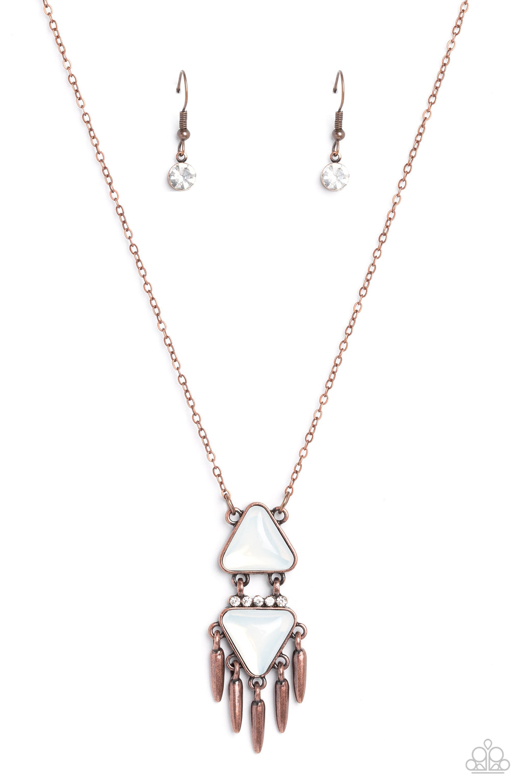 Under the FRINGE - Copper Paparazzi Necklace (PZ-2025)