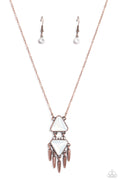 Under the FRINGE - Copper Paparazzi Necklace (PZ-2025)