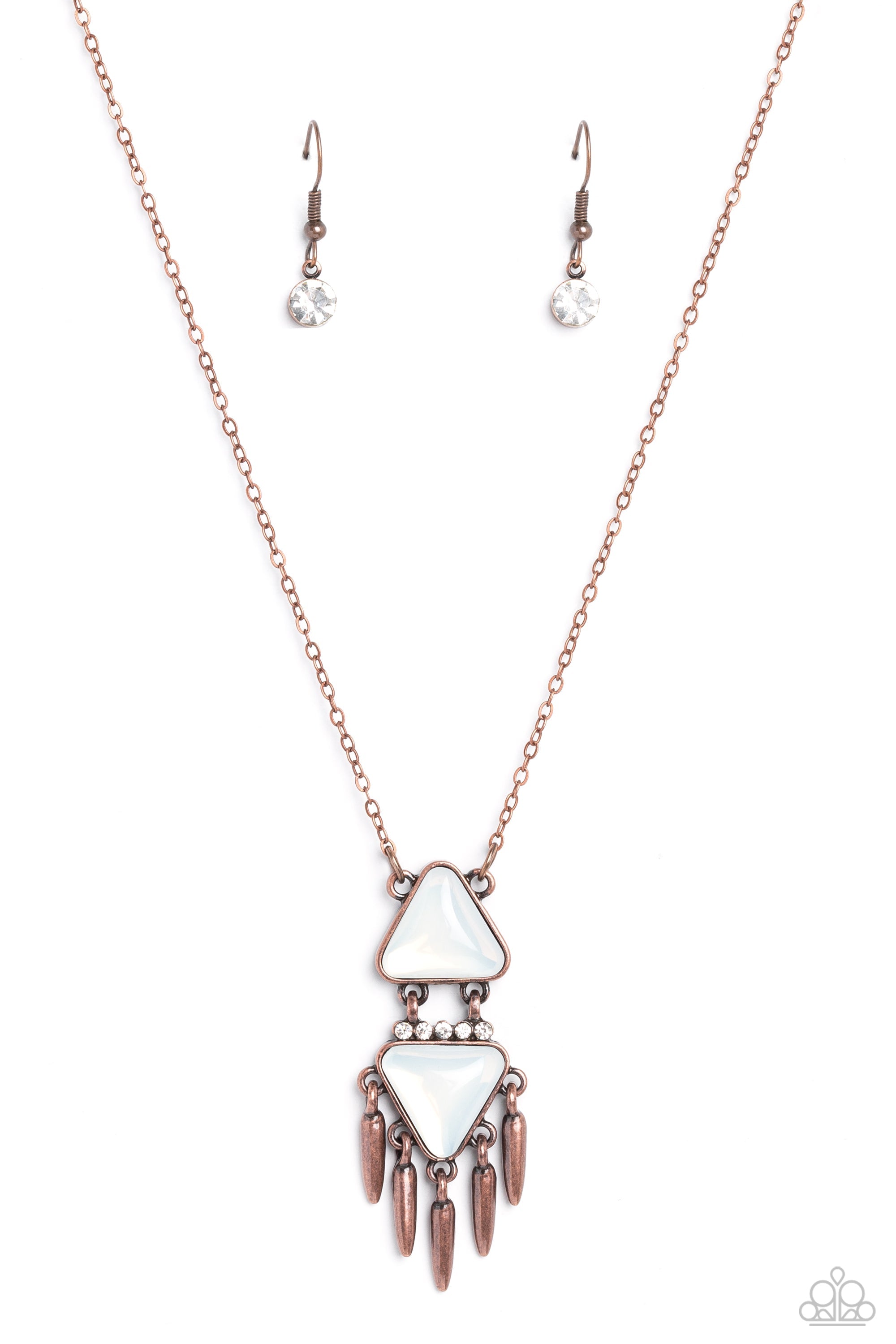 Under the FRINGE - Copper Paparazzi Necklace (PZ-2025)