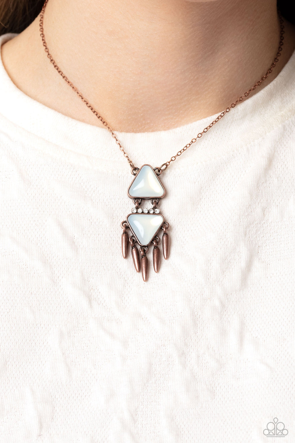 Under the FRINGE - Copper Paparazzi Necklace (PZ-2025)