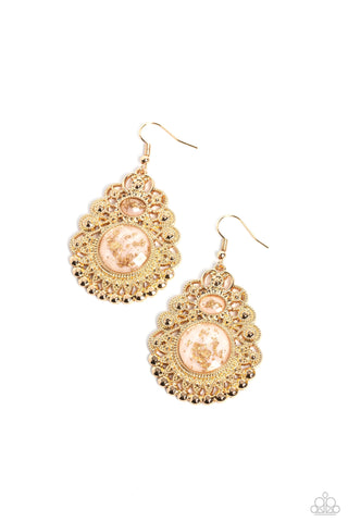 Welcoming Whimsy - White Paparazzi Earring (#5380)