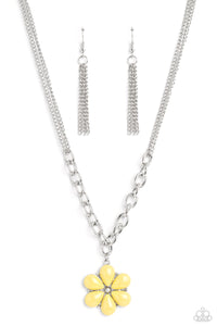 Dazzling Dahlia - Yellow Paparazzi Necklace (#5321)