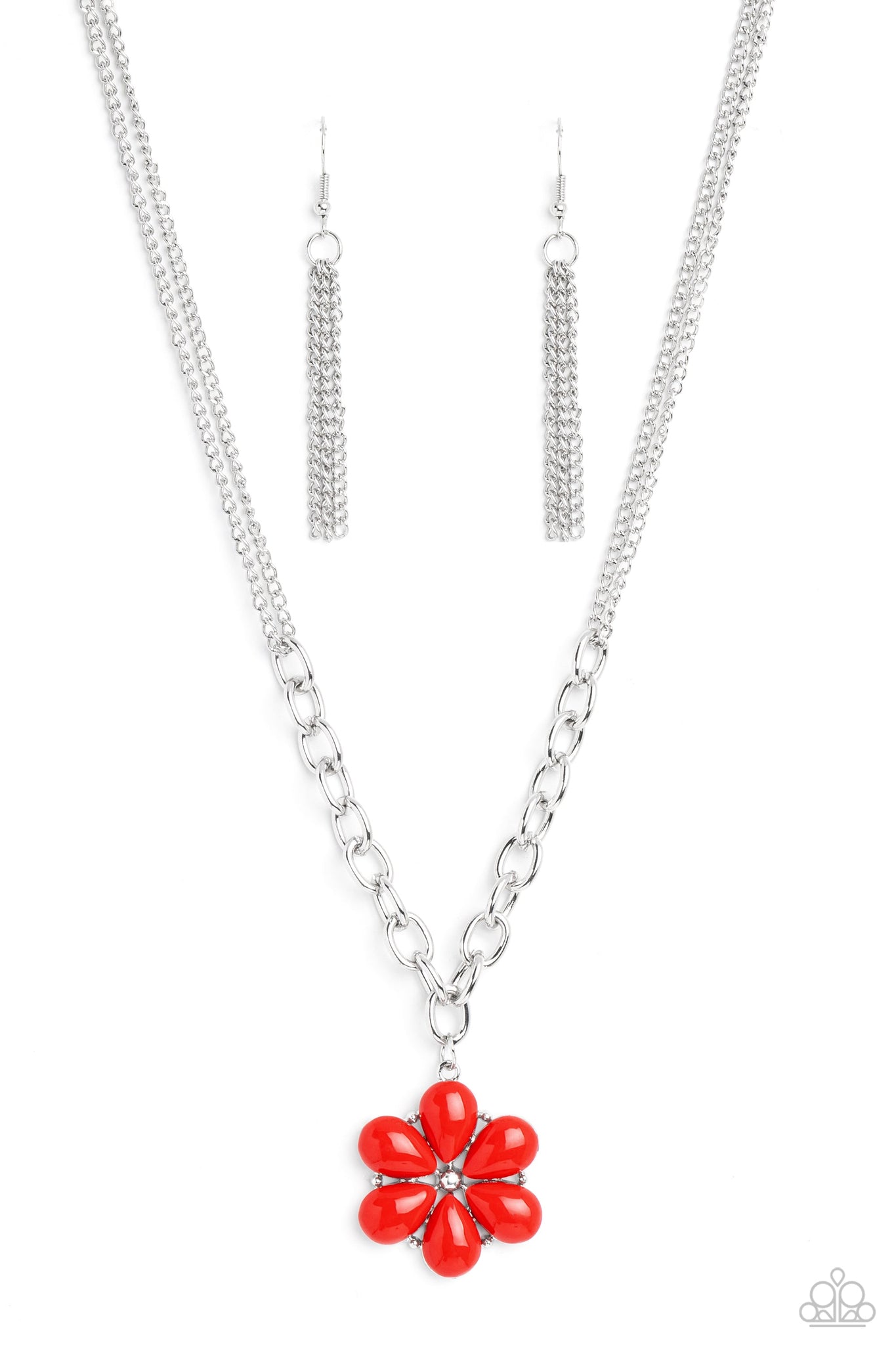 Dazzling Dahlia - Red Paparazzi Necklace (5143)