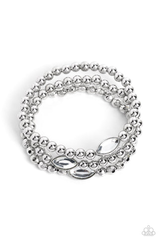 Twinkling Team - White Paparazzi Bracelet (#077)