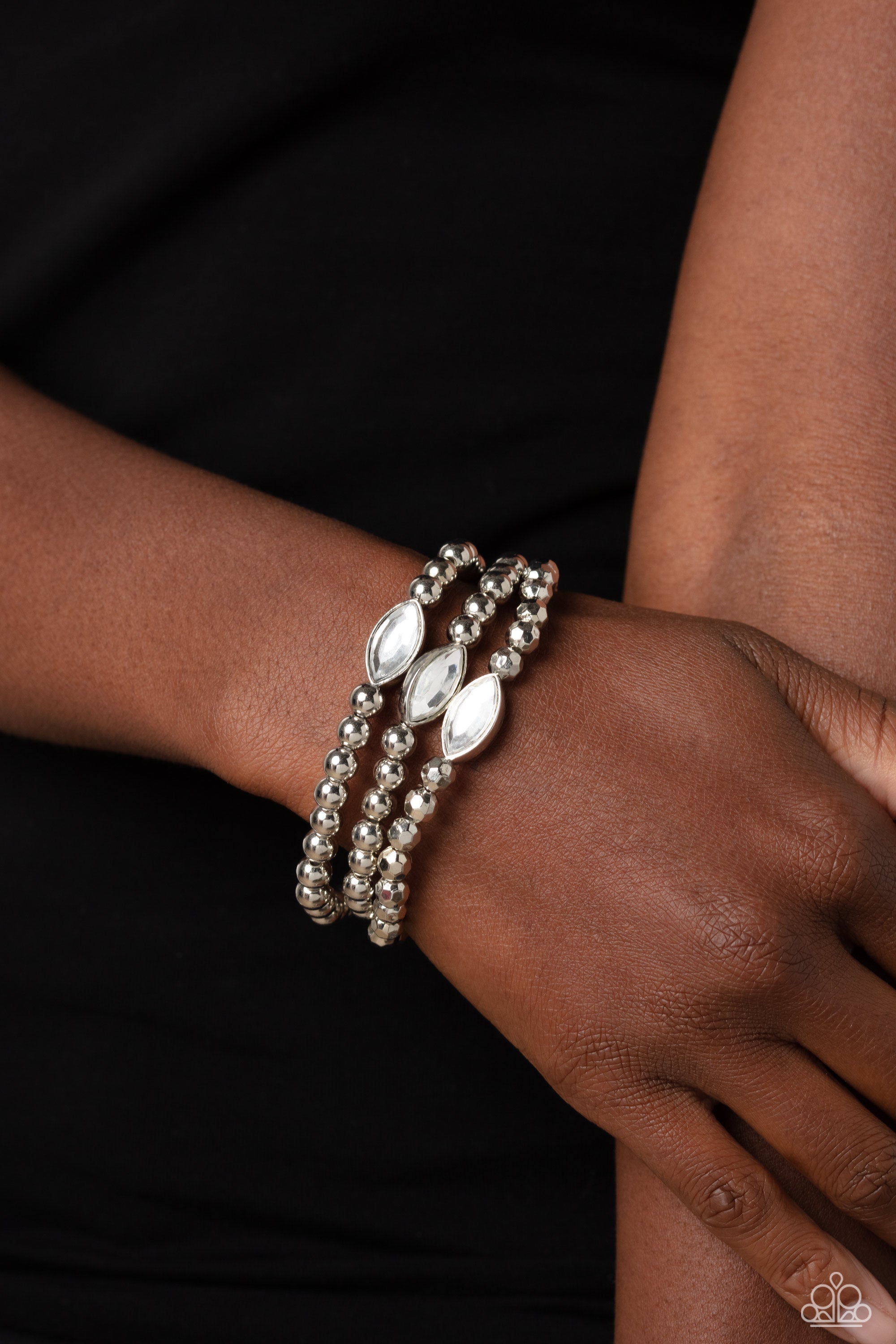 Twinkling Team - White Paparazzi Bracelet (#077)