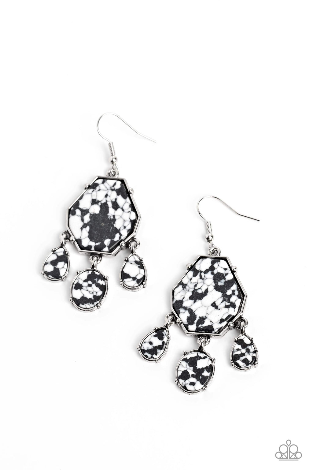 Organic Optimism - Black Paparazzi Earring (PZ-1242)