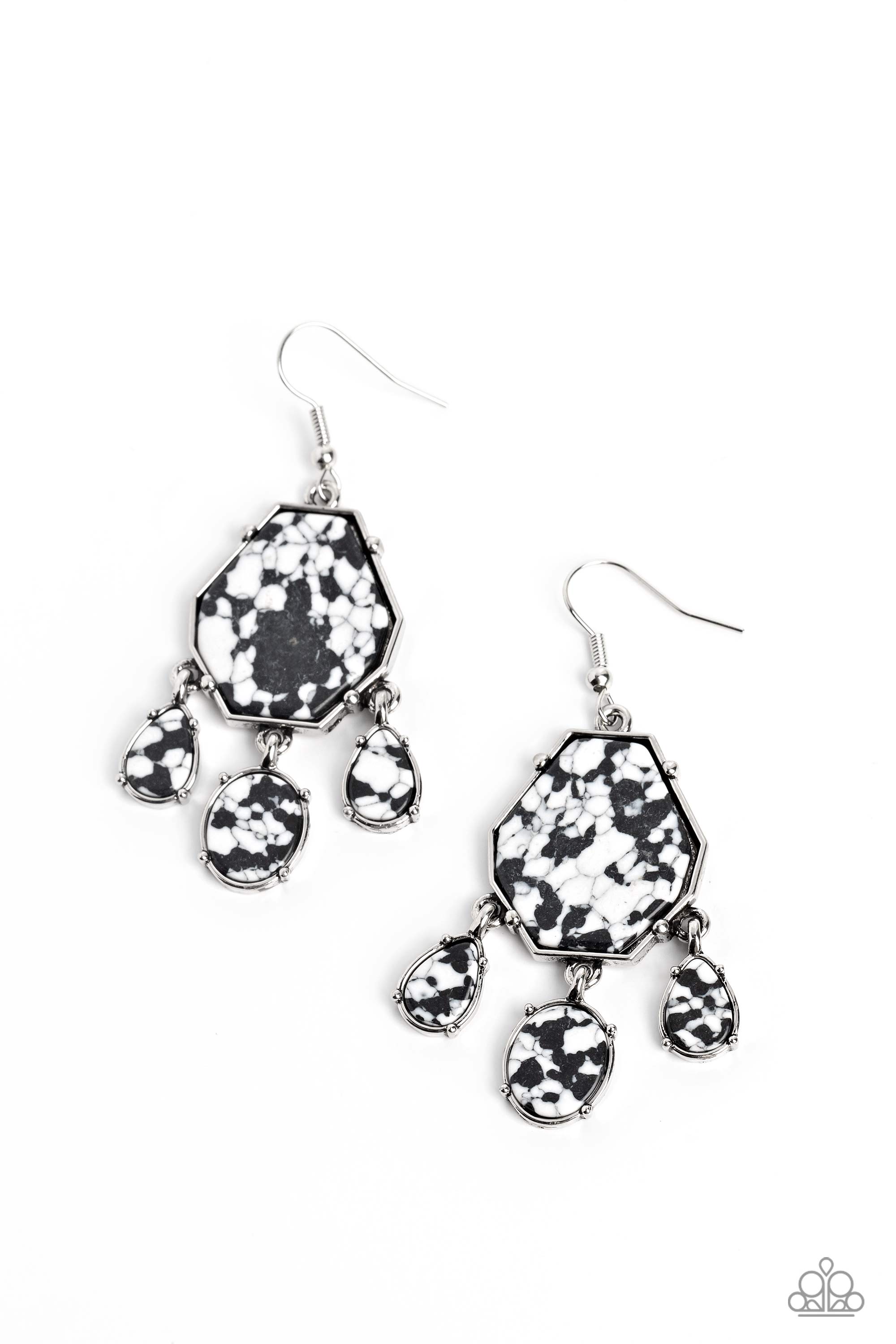 Organic Optimism - Black Paparazzi Earring (PZ-1242)