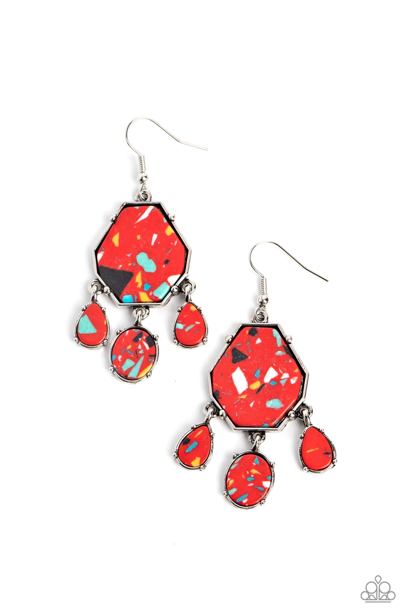 Organic Optimism - Red Paparazzi Earring (#2328)