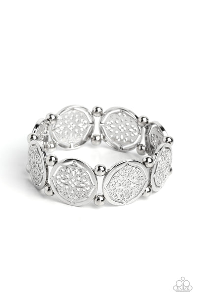 Filigree Fanfare - Silver Paparazzi Bracelet (#2787)