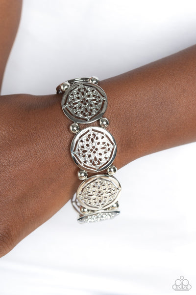 Filigree Fanfare - Silver Paparazzi Bracelet (#2787)