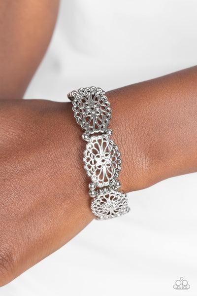 Curly Chic - Silver Paparazzi Bracelet (#3701)