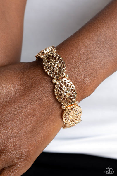 Curly Chic - Gold Paparazzi Bracelet (#5381)