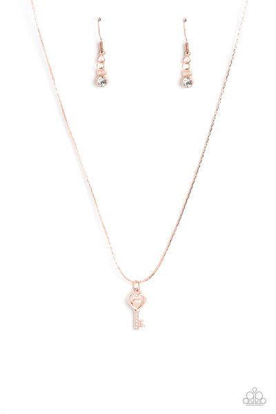 LOVE-Locked - Rose Gold Paparazzi Necklace (#846)