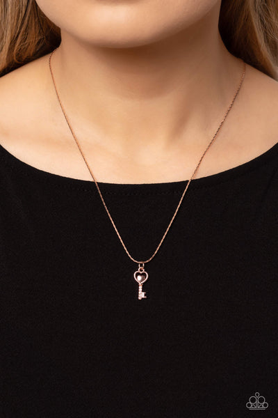 LOVE-Locked - Rose Gold Paparazzi Necklace (#846)