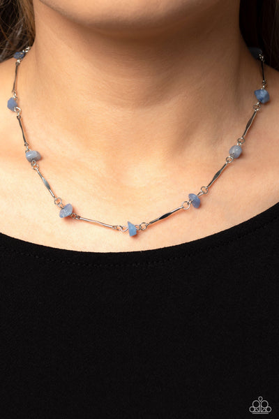 Chiseled Construction - Blue Paparazzi Necklace (#2104)