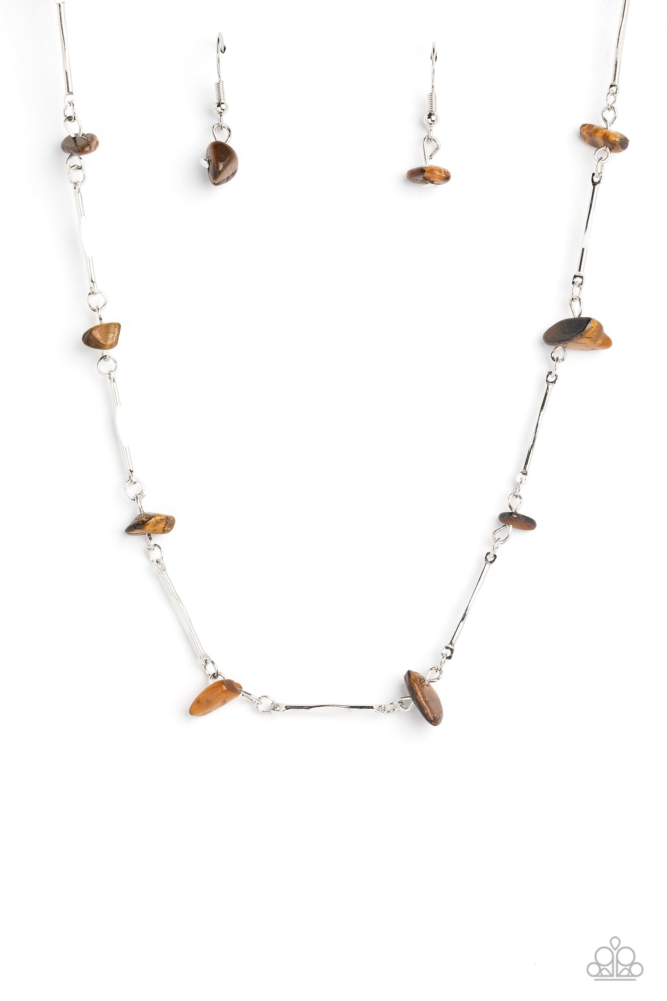 Chiseled Construction - Brown Paparazzi Necklace (#4840)