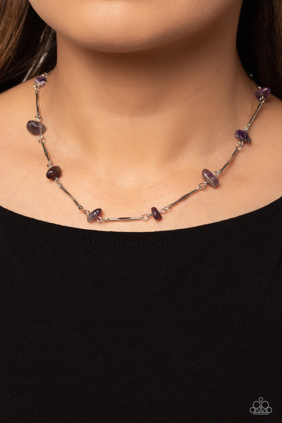 Chiseled Construction - Purple Paparazzi Necklace (5134)