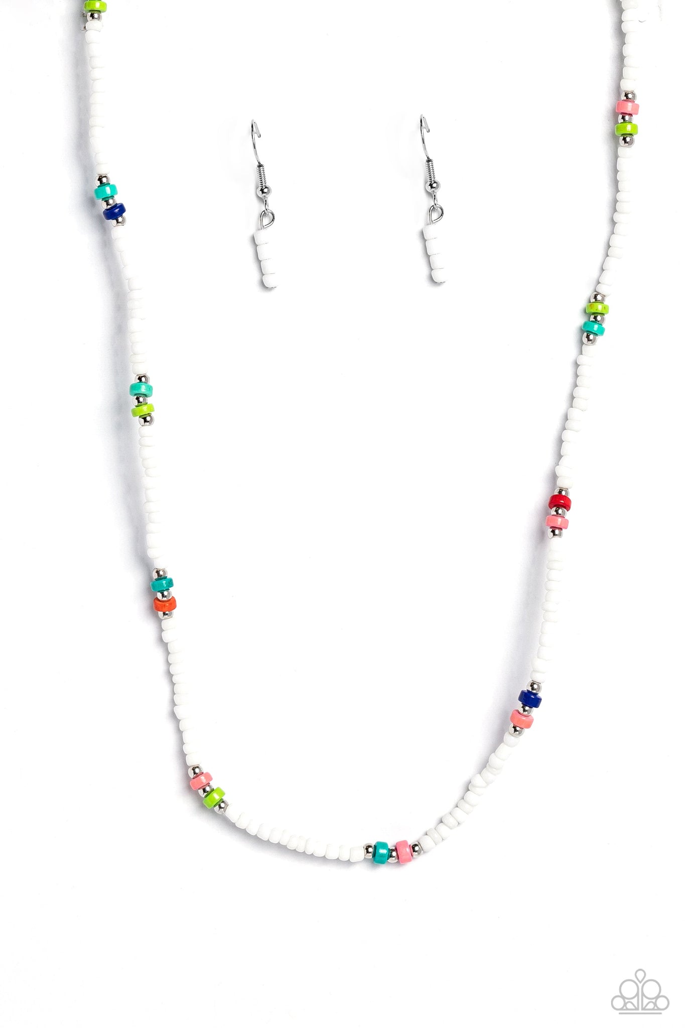 Tis the SEA-SUN - White Paparazzi Necklace (#5326)