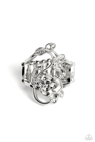 What ROSE Around - Silver Paparazzi Ring (R208)