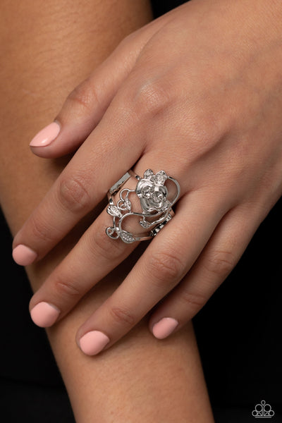 What ROSE Around - Silver Paparazzi Ring (R208)