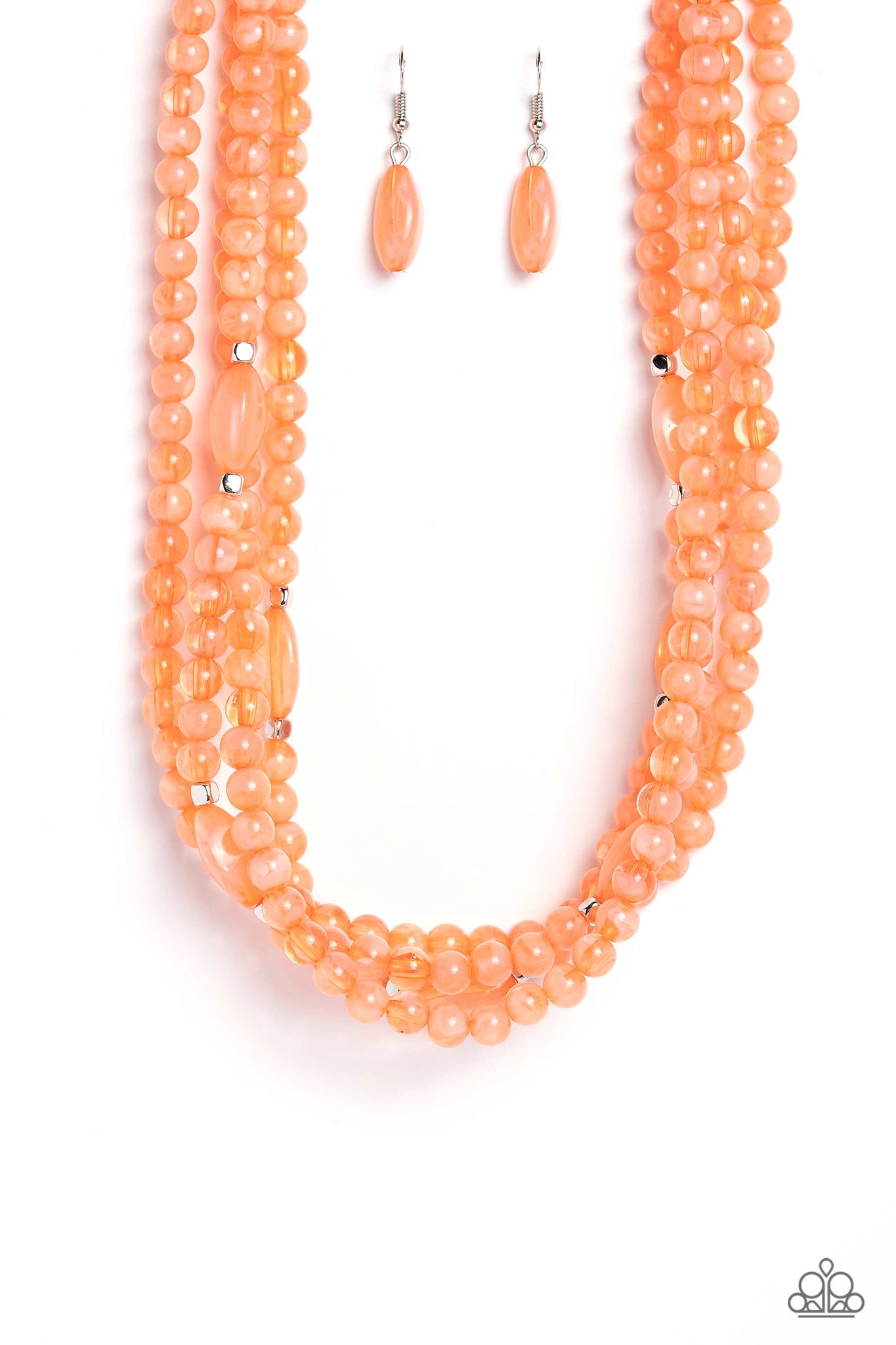 Layered Lass - Orange Paparazzi Necklace (S036)