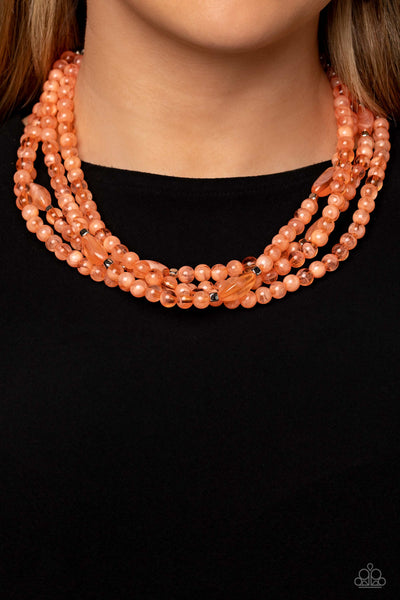 Layered Lass - Orange Paparazzi Necklace (S036)