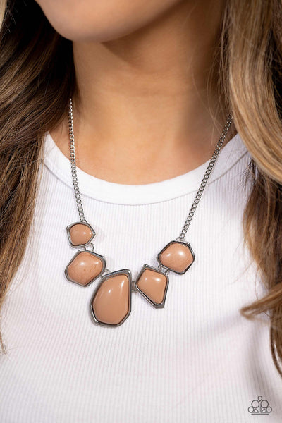 Beyond the Badlands - Brown Paparazzi Necklace (#3766)