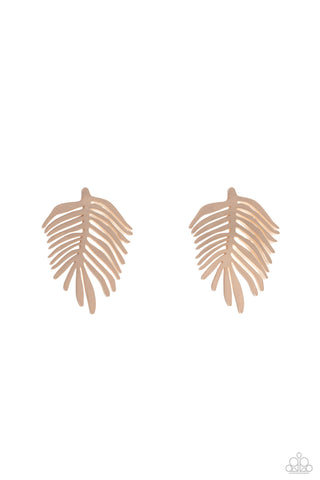 The FROND Row - Gold Paparazzi Earring (#5375)