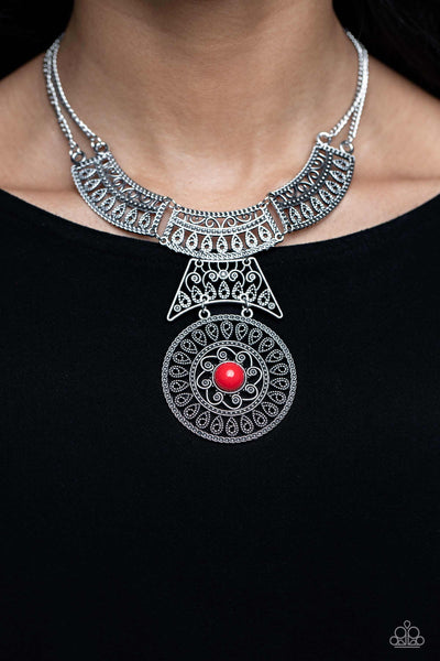 Fetching Filigree - Red Paparazzi Necklace (#5117)